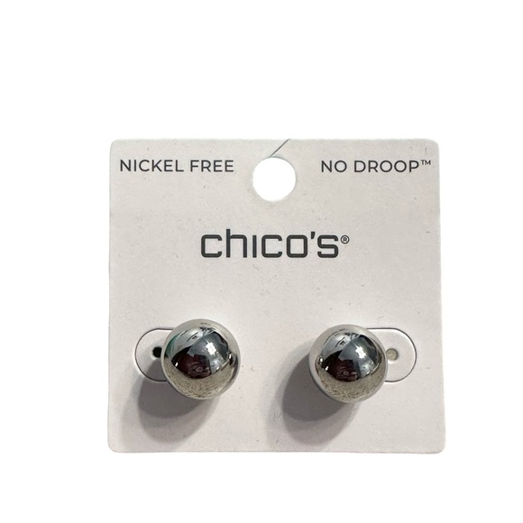 Chico's Jewelry - Chico's Shiny Silver Ball Earrings